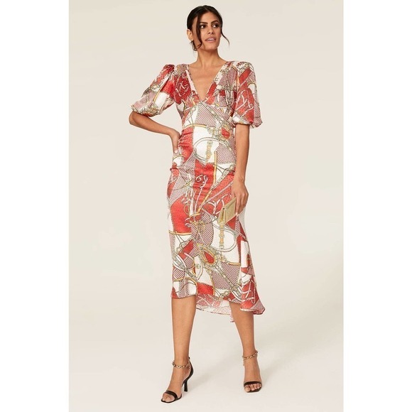 Ronny Kobo Teresa Dress Silk Blend Sheath Red Size S - Picture 1 of 11